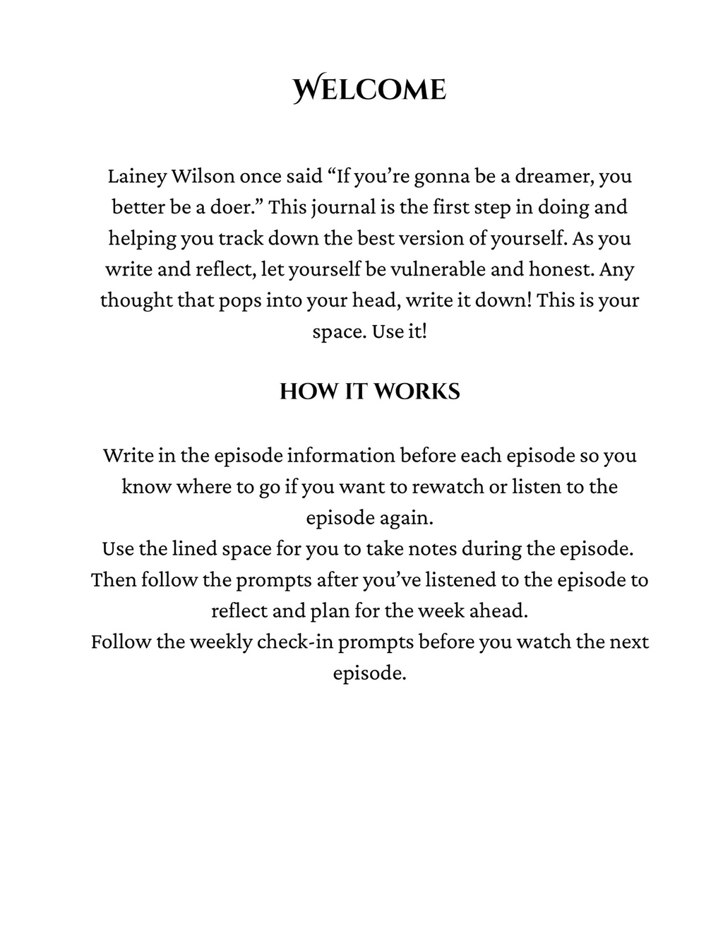 Track Her Down Podcast Journal